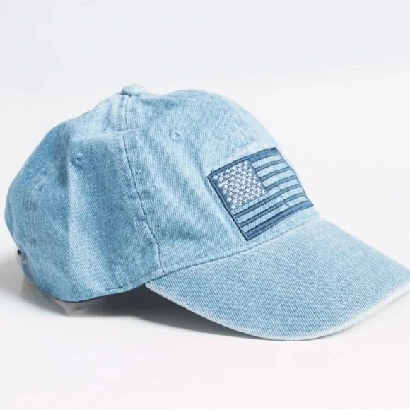 Denim American Flag Cap NWT - Picture 3 of 12
